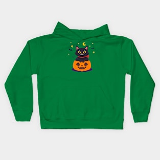 Pumpkin & Cat design Kids Hoodie